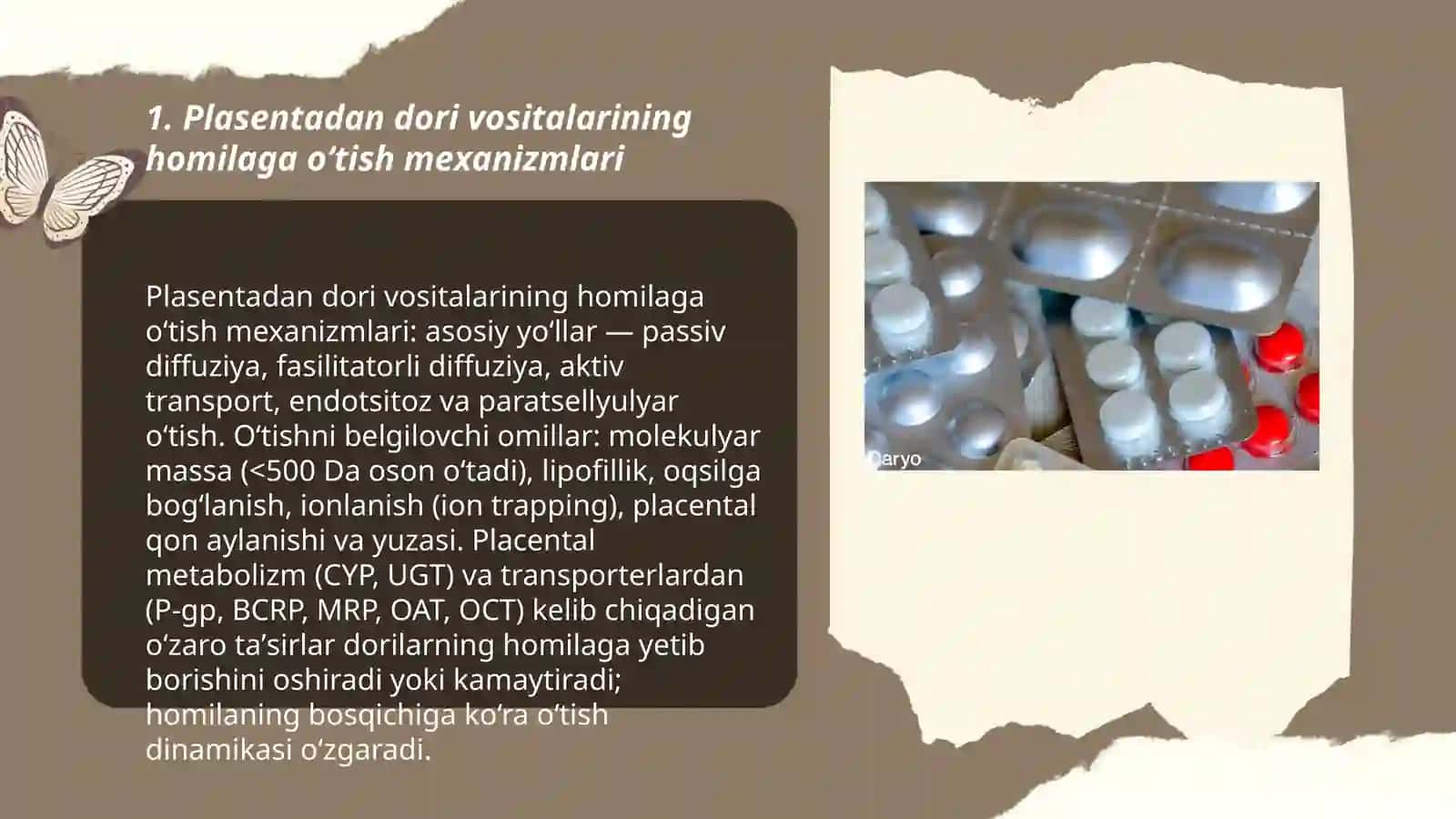 Plasentadan dori vositalarining homilaga o‘tish mexanizmlari 3