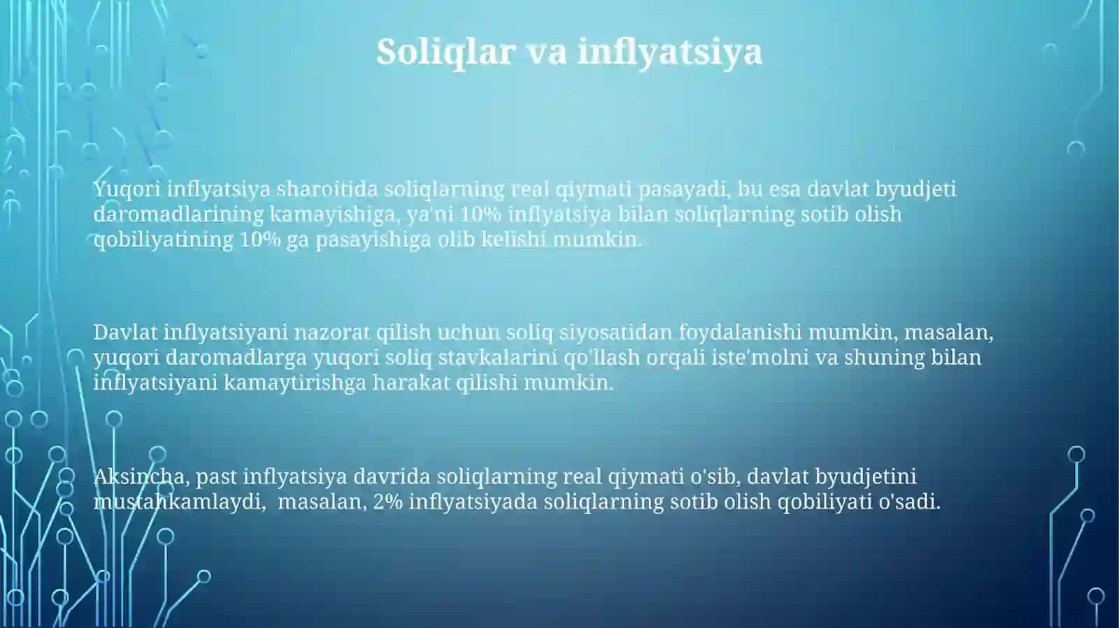 Davlat byudjeti daromadlarini shakllantirishda soliqlaming tutgan o'mi va ahamiyati 3