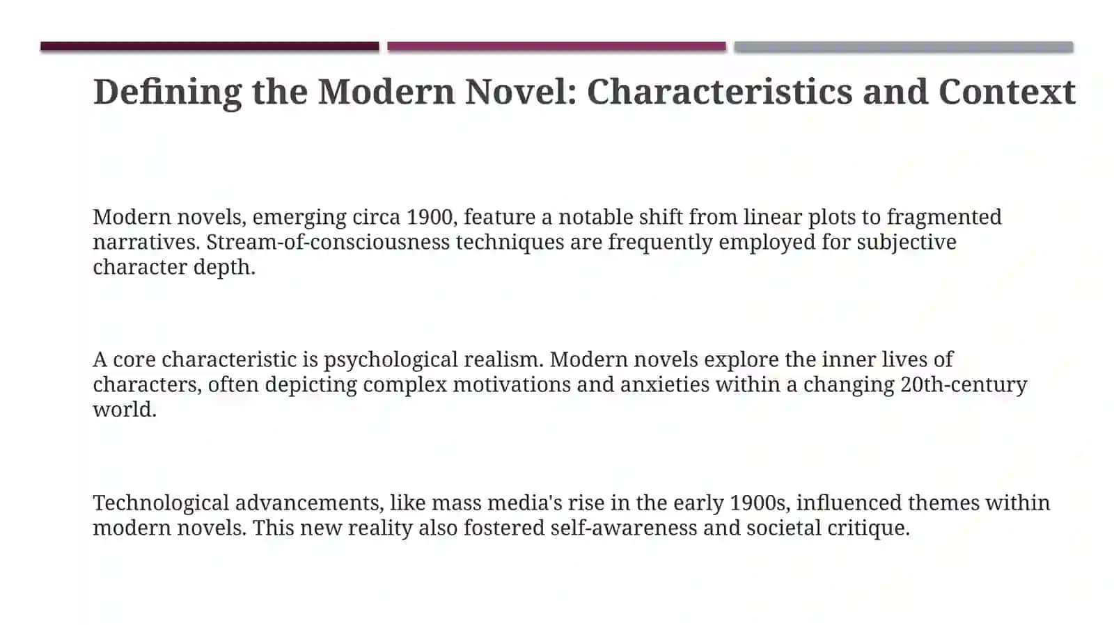 Modern novel 3