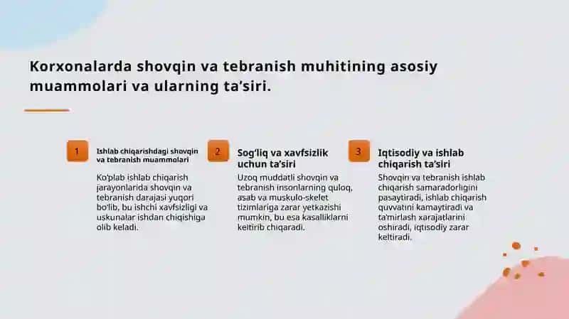 Korxonalarda shovqin va tebranishli vaziyatlarni tekshirish va baholash 3