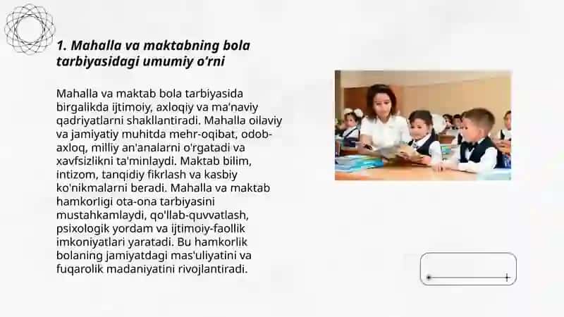 Mahalla va maktabning bola tarbiyasidagi umumiy oʻrni 3