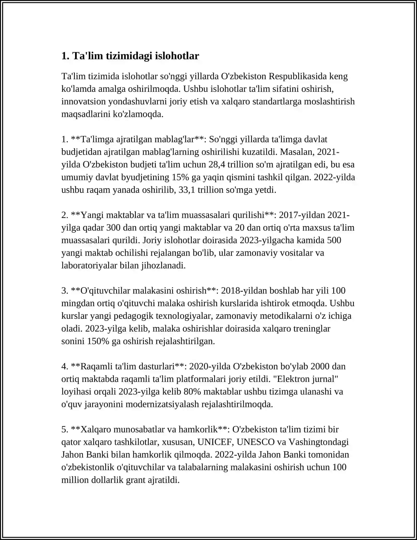O'ZBEKISTON RESPUBLIKASIDA IJTMOYIY SOHADAGI O'ZGARSHLAR 3