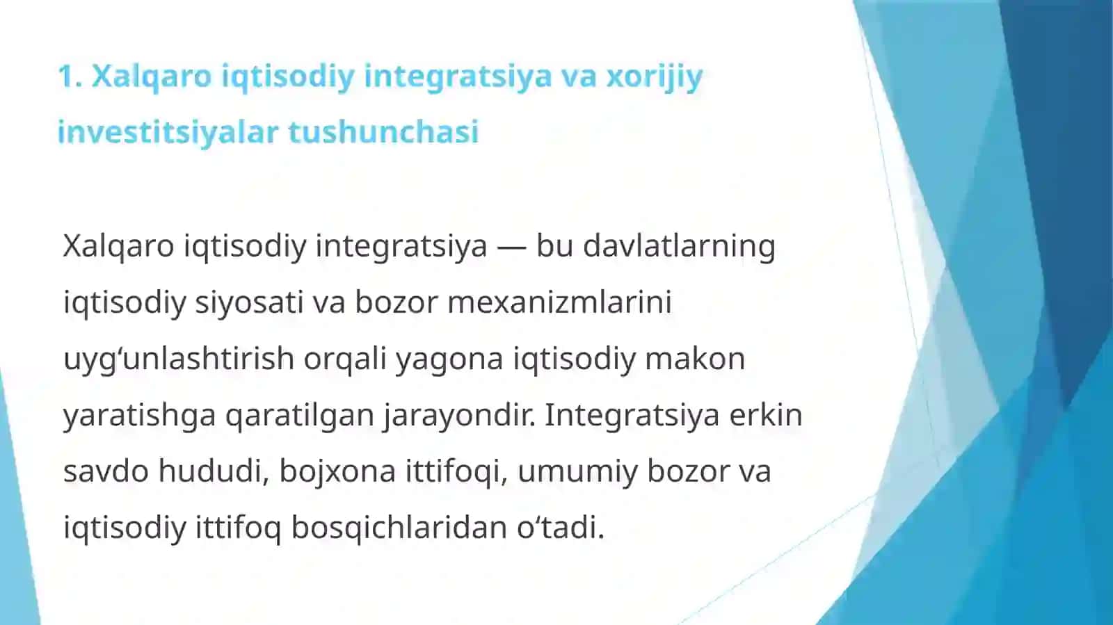 Iqtisodiyotning xalqaro integratsiyada xorijiy investitsiyalarning o‘rni va ularning xalqaro harakatini tartibga solish 3