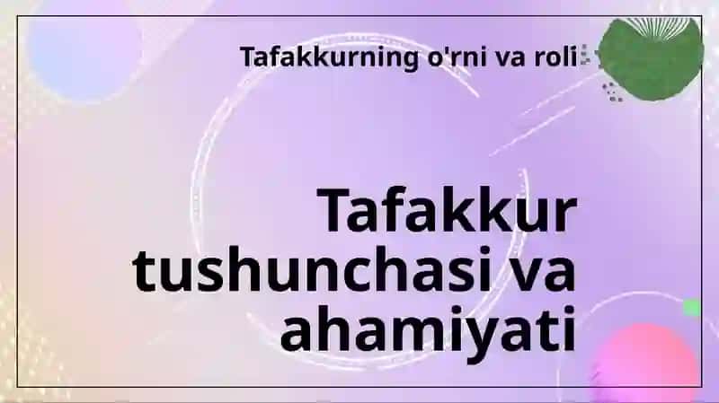 Tafakkur qonunlari va shakllari 3