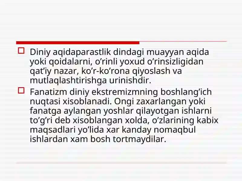 Diniy aqidaparastlik va ekstrimizm 3