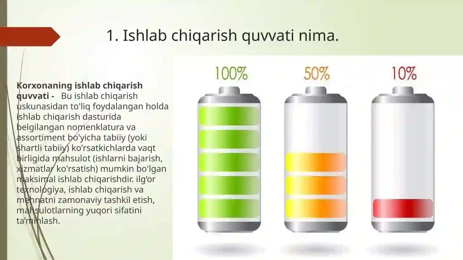 Korxonaning ishlab chiqarish quvvati va unihisoblash usullari 3
