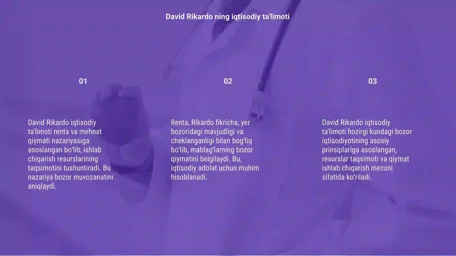 David Rikardo iqtisodiy taʼlimoti renta mehnat qiymat nazariyasi 3