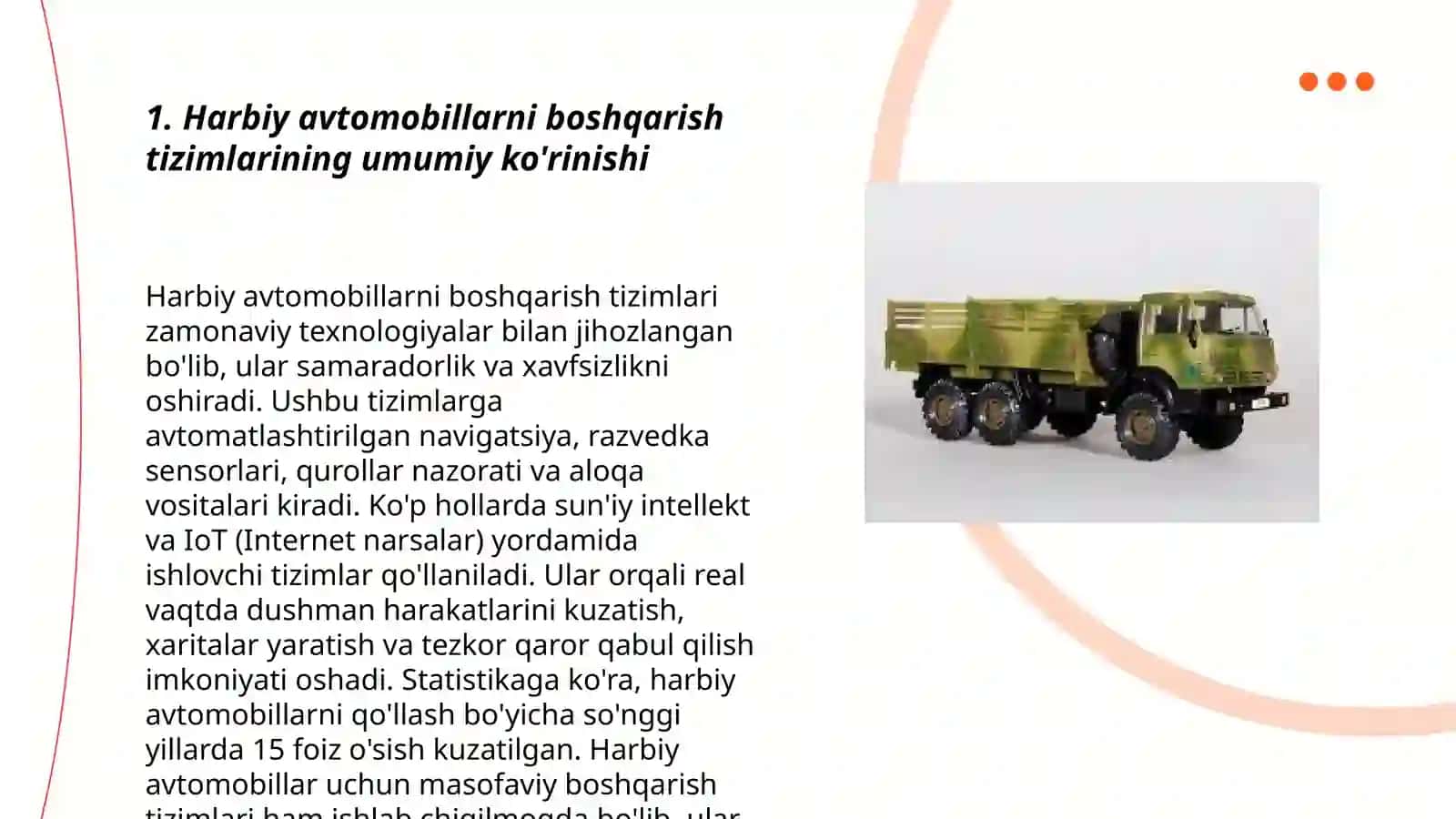 Harbiy avtomobillarni boshqarish tizimlari 3