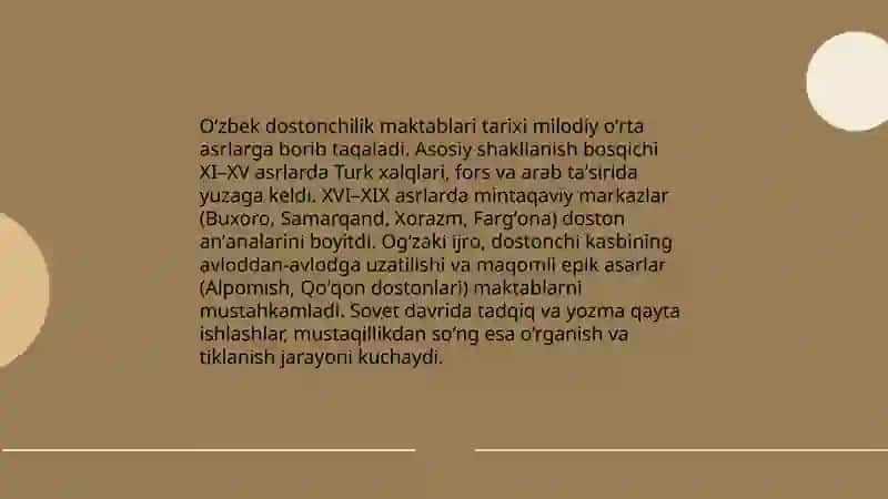 O'zbek dostonchilik maktablari va dostonchilik anʼanalari 3