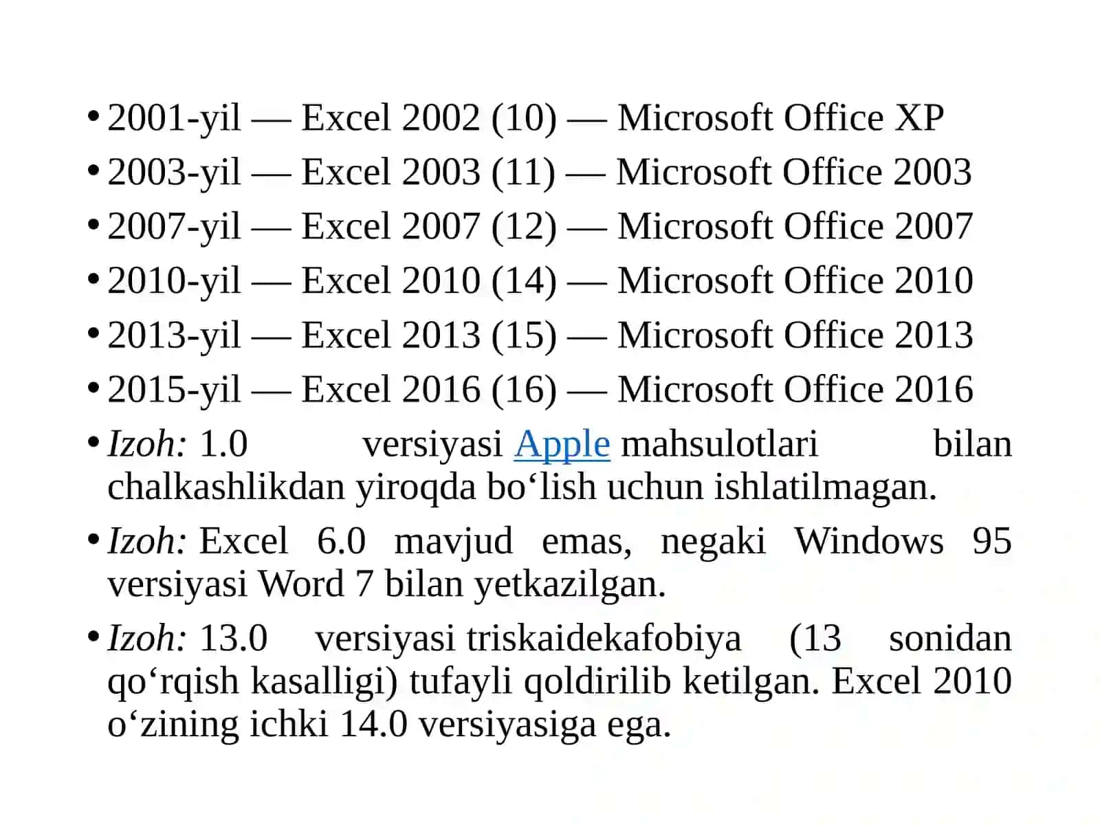 Elektron jadvallarni qayta ishlash texnologiyalari 3