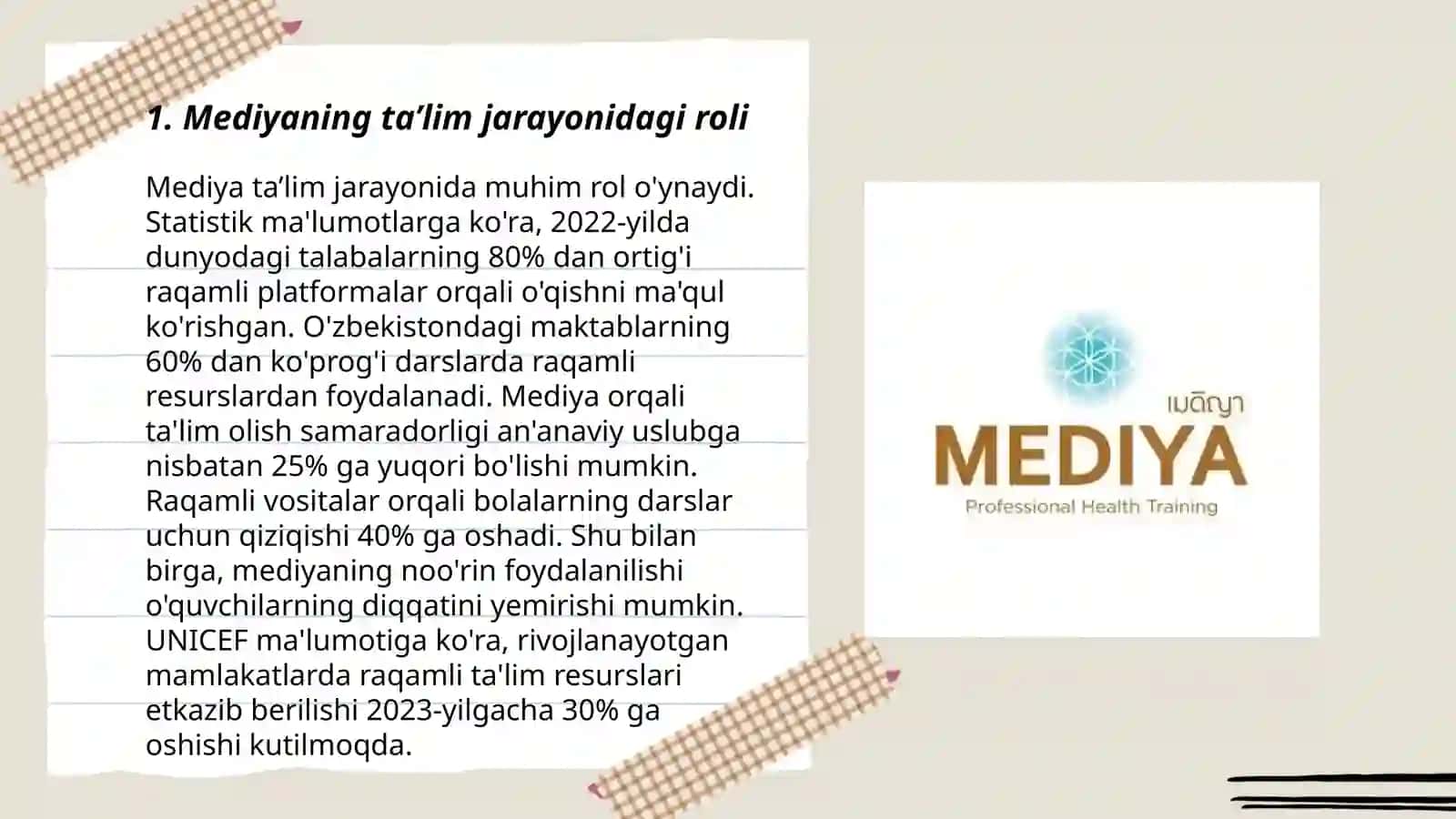 Mediya va multimediya ta’alim sohasida qollanilishi 3