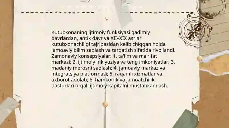 Tarix va zamonaviy konsepsiyada kutubxonaning ijtimoiy funksiyalari 3
