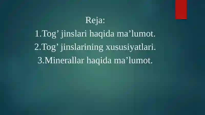 Tog’jinlari va minerallar ustida ishlash 3
