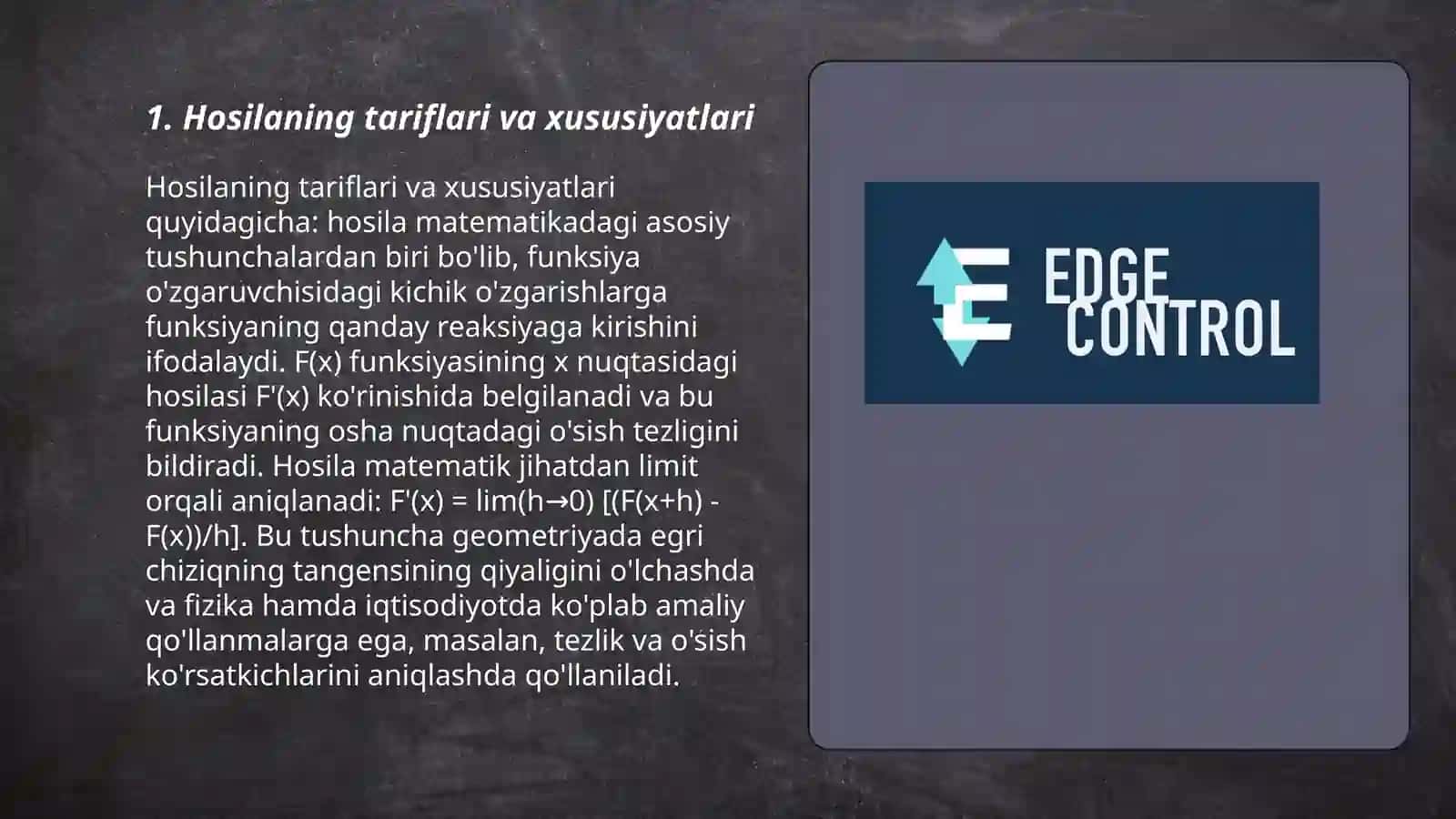 Hosila va Uning tadbiqlari 3