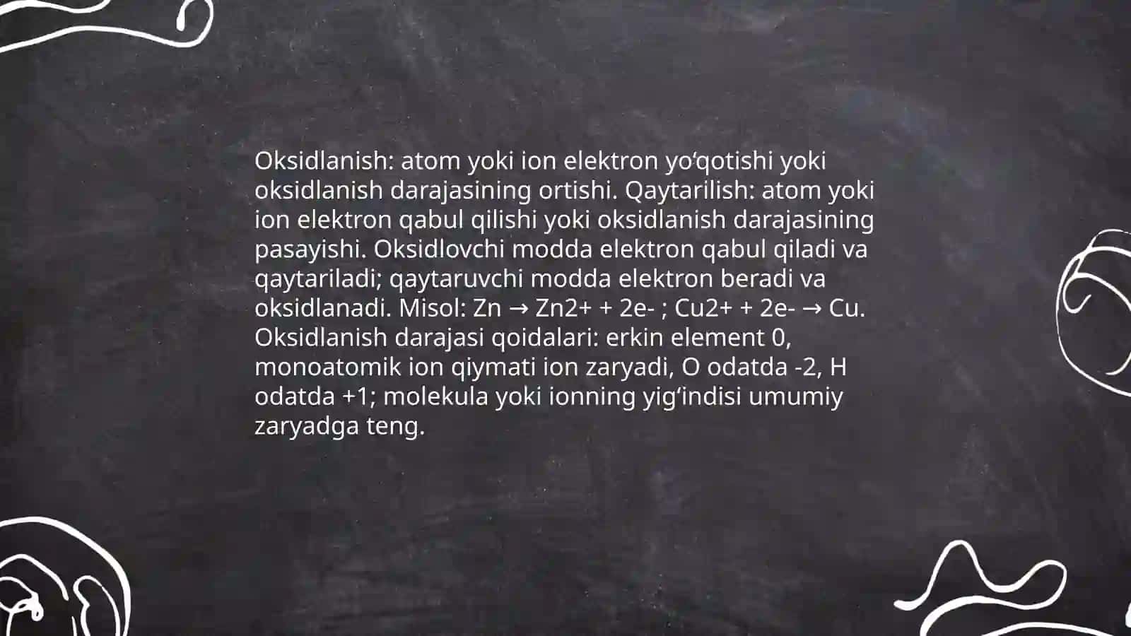 Oksidlanish qaytarilish reaksiyalari 3