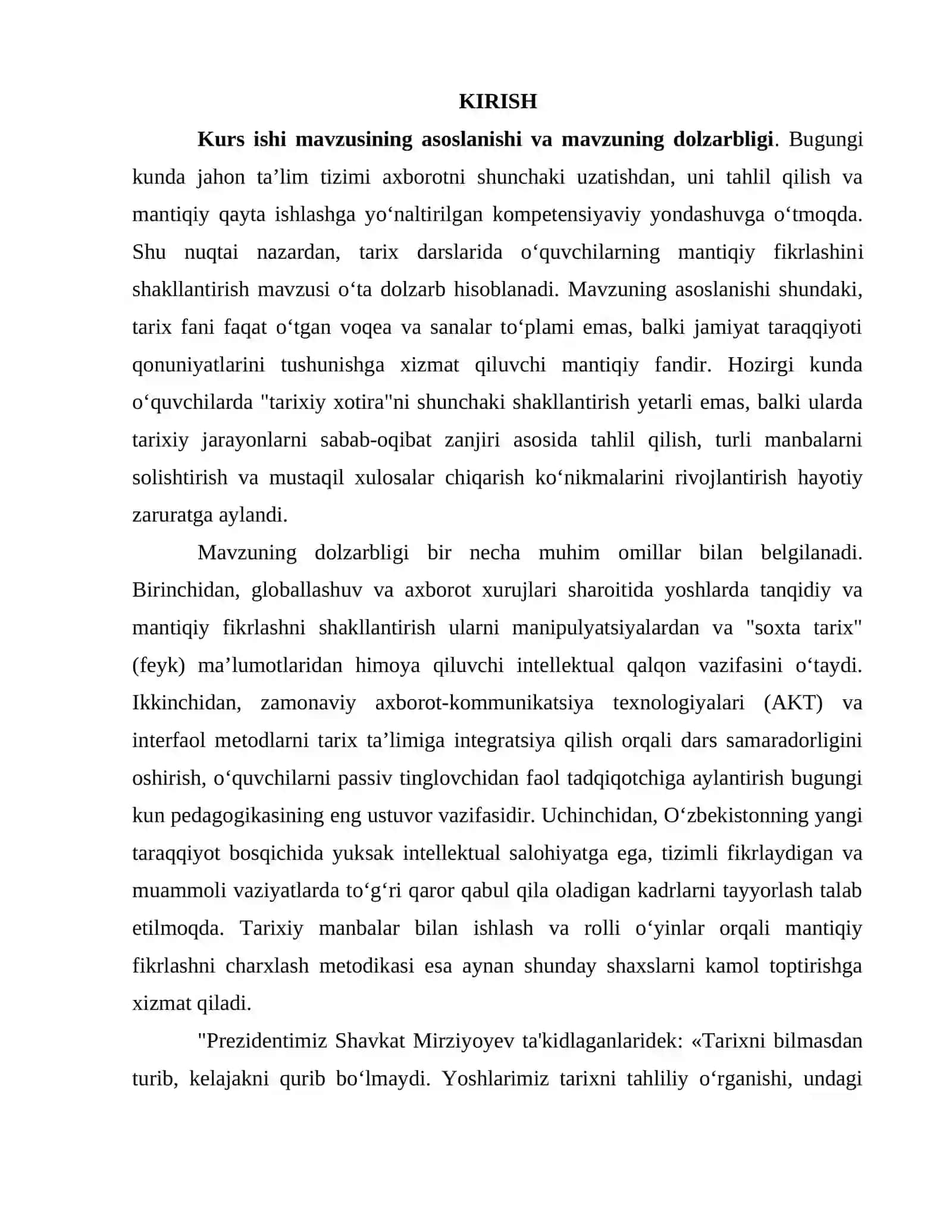 Jahon tarixi darsligida interfaol metodlardan foydalanish 3