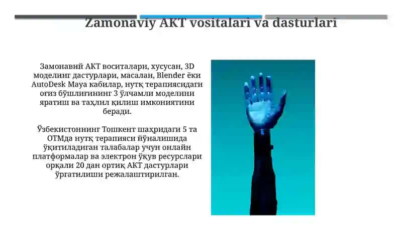 Logopedlarni AKT texnalogiyasini qollashga doir kompetentsiyasini rivojlantirish 3