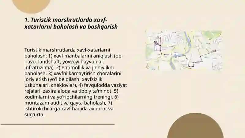 Turistik marshrutlarni tashkil etishda xavfsizlik talablari 3