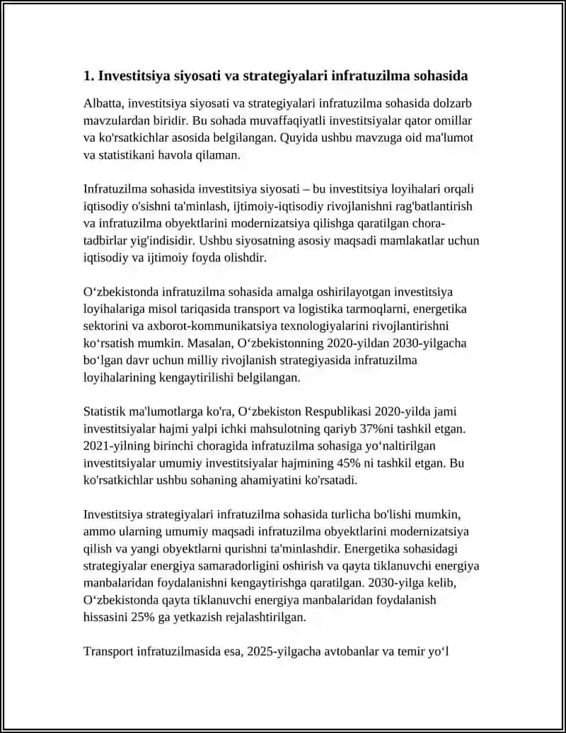 INVESTITSIYA FAOLIYATI VA INFRATUZILMA 3