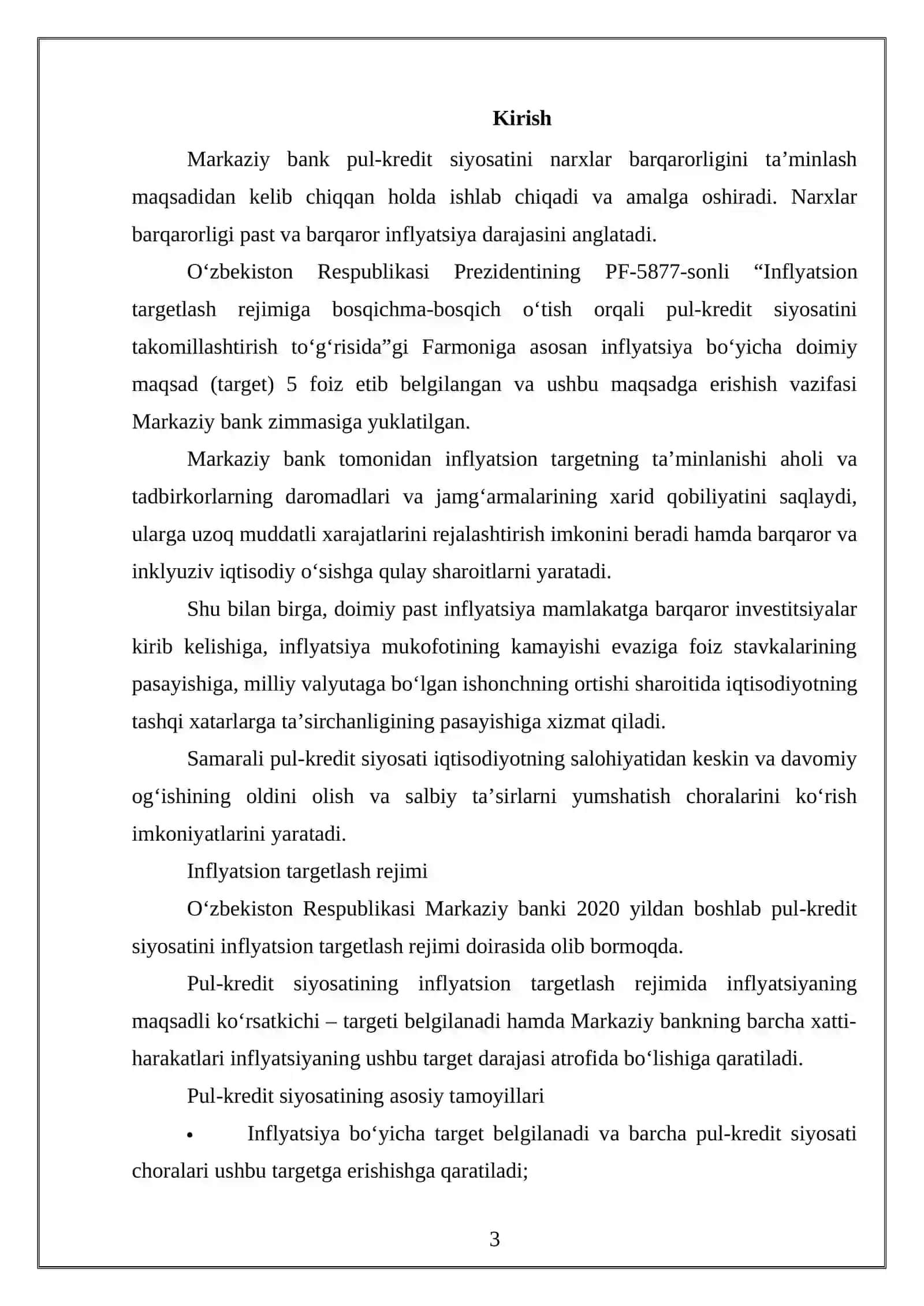 O’zbekiston Respublikasi banklarida pul muomalasini tashkil etish tartibi 3