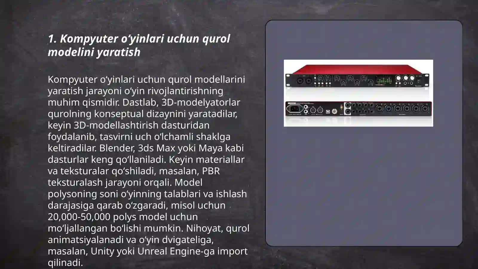 Kompyuter oʻyinlari uchun qurol modelini yaratish 3