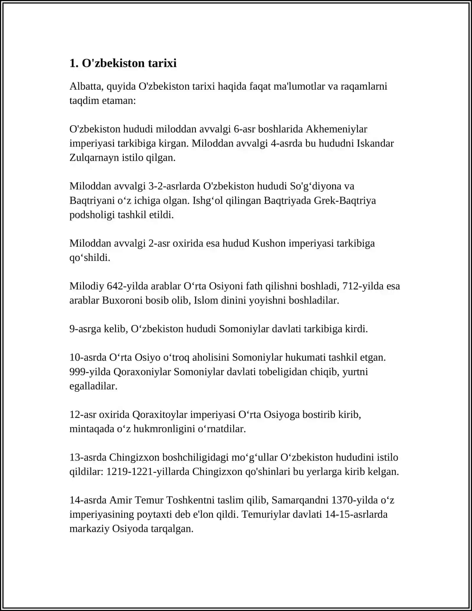 O'zbekiston tarixi 3