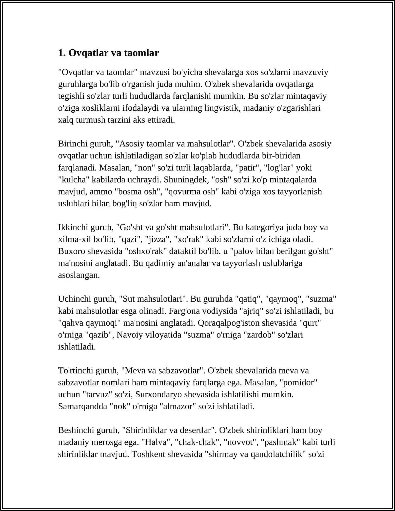 SHEVALARGA XOS SOʻZLARNI MAVZUVIY GURUHLARGA BOʻLIB OʻRGANISH 3