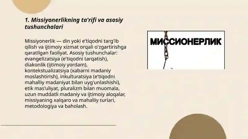 Missiyonerlikning ta'rifi va asosiy tushunchalari 3