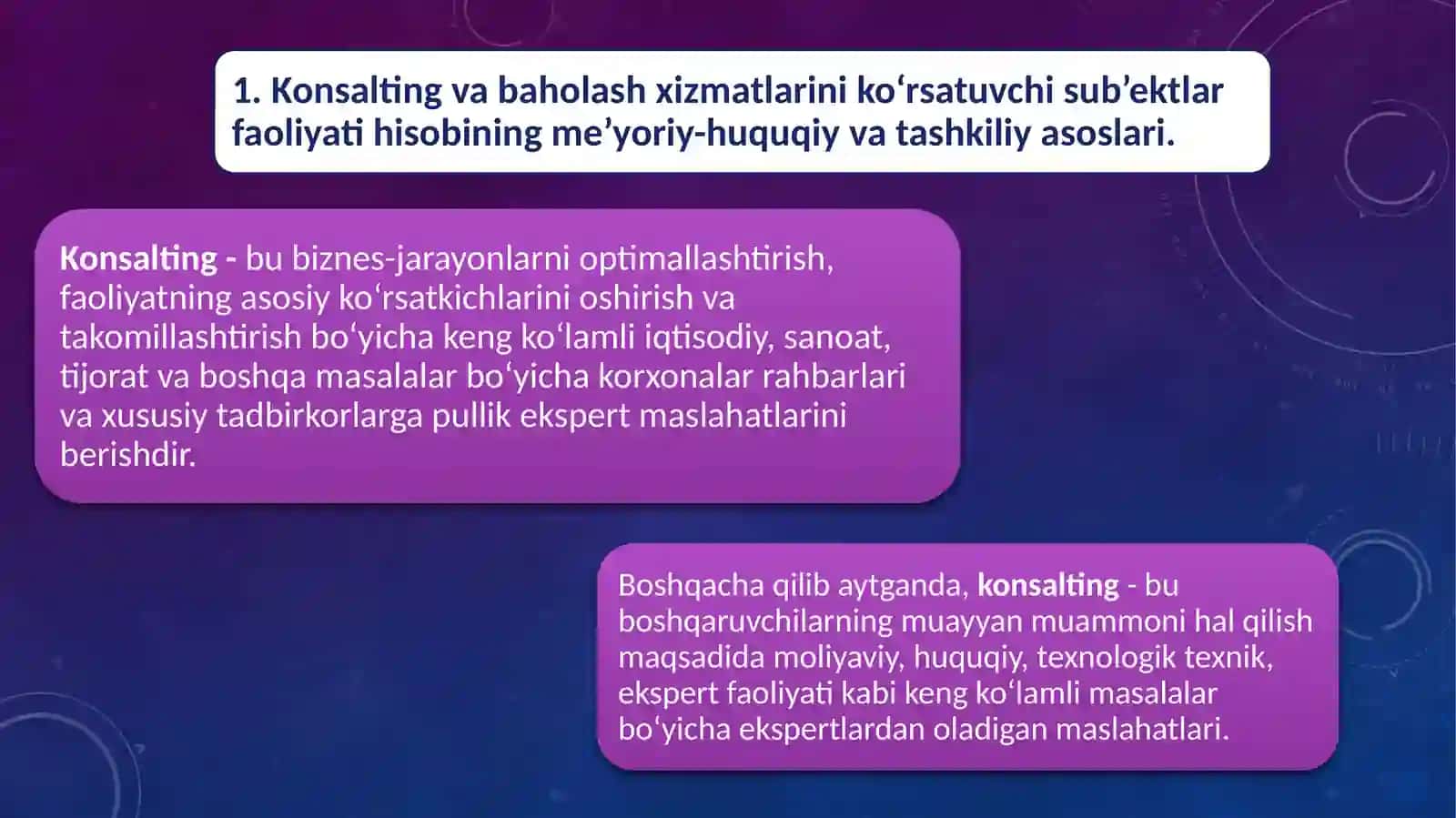 Konsalting va baholash xizmatlarini ko‘rsatuvchi sub’ektlarda buxgalteriya hisobi 3