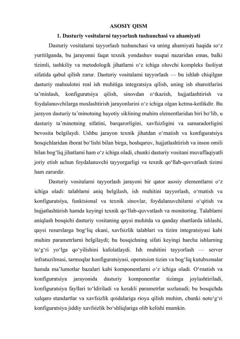 Dasturiy vositalarni foydalanishga tayyorlash usullari tahlili 3