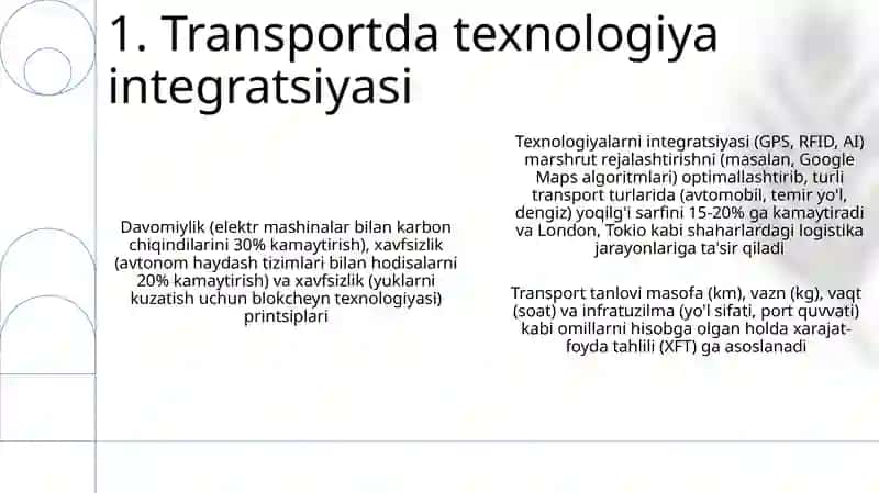 Transport turlarini tanlash tamoyillari va uslublari 3
