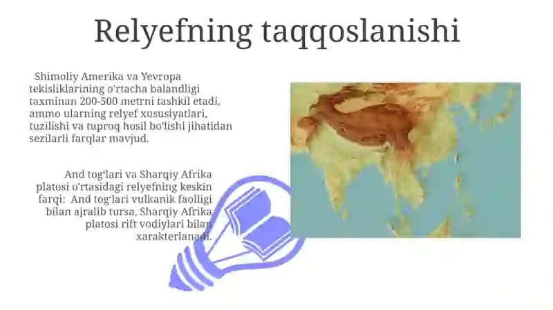 8-mavzu Materiklardagi tabiiy geografik rayonlariga qiyosiy tavsif 3