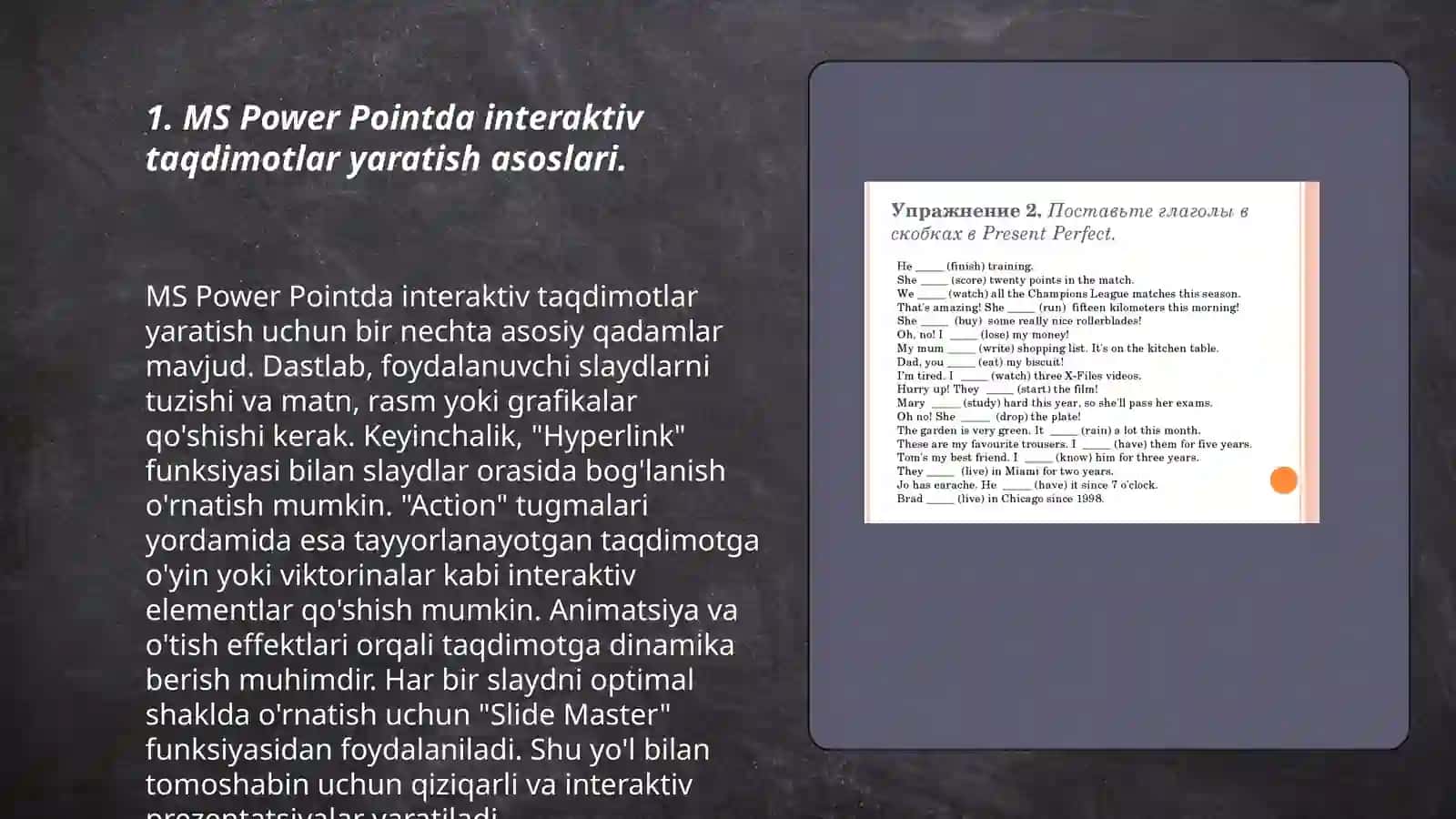 Ms Power Pointda interaktiv taqdimotlar yaratish 3