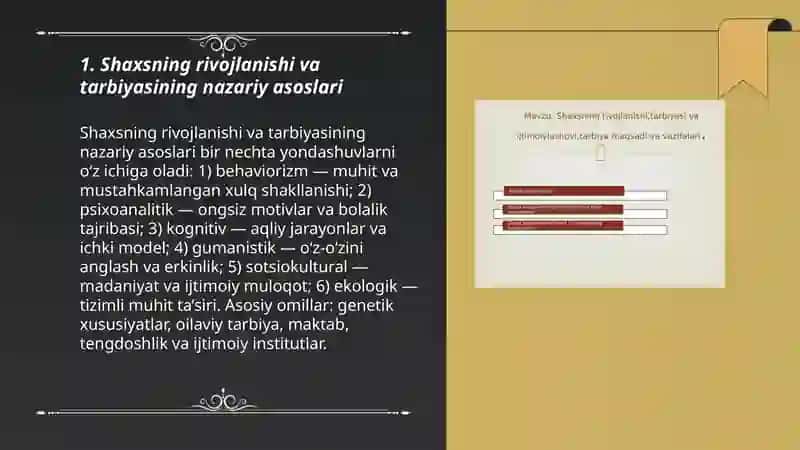 Shaxsning rivojlanishi tarbiyasi va ijtimoiylashuvi 3