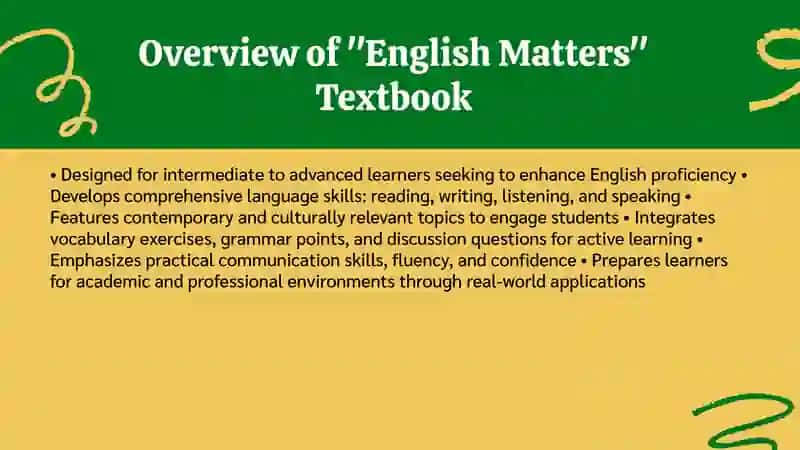 Recommendations for reading texts given in textbook "English Matters" 3
