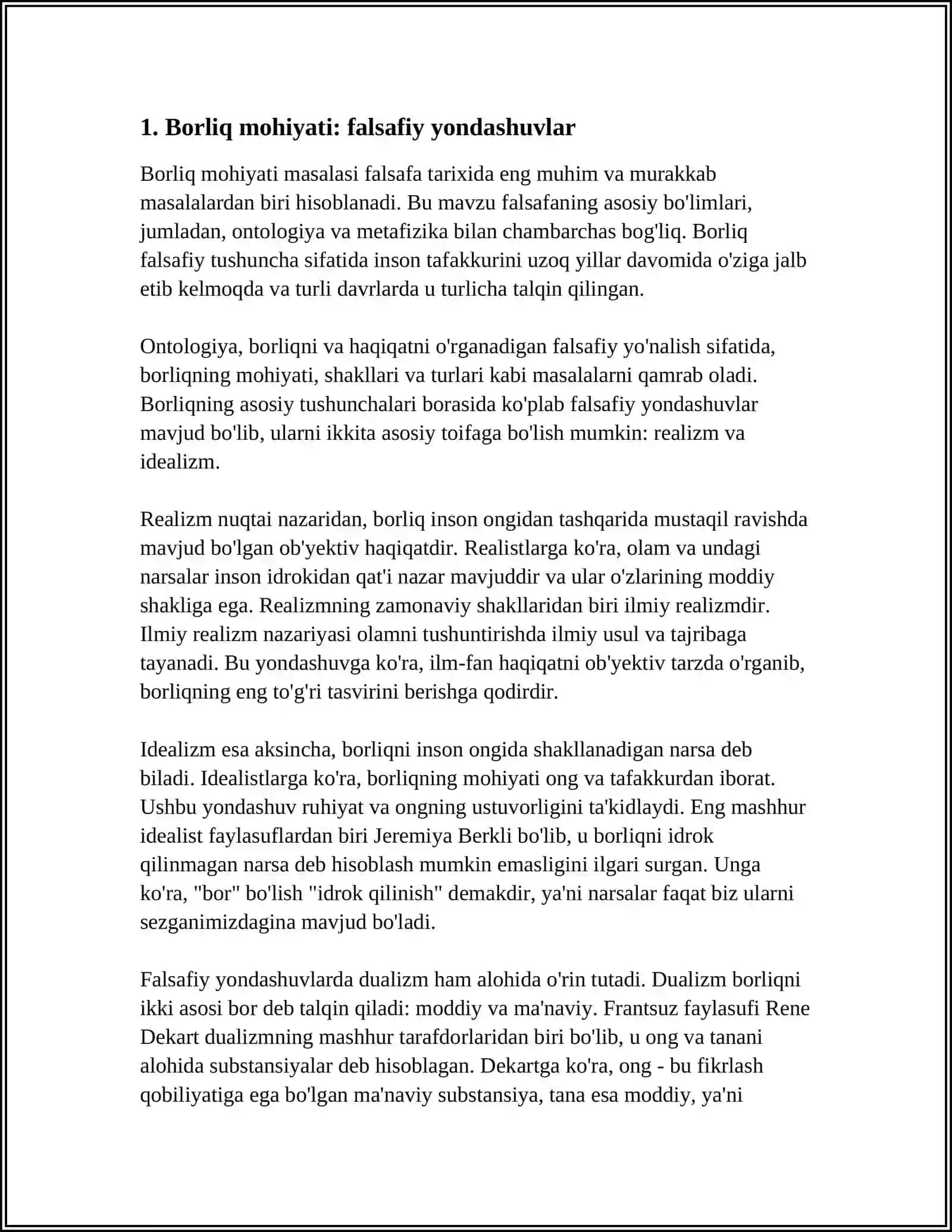 FALSAFA VA TABIIY ILMIY FANLARDA BORLIQNING MOHIYATIGA FANLARDA BORLIQNING MOHIYATIGA KONSEPSIYALAR 3