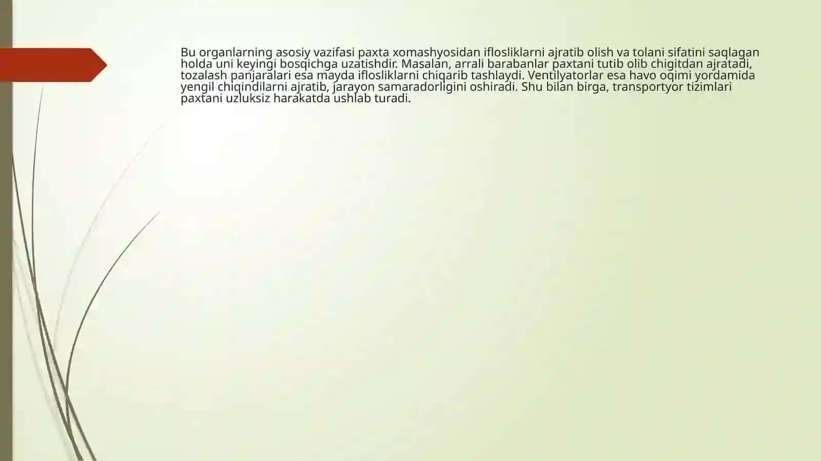 Xorijiy paxta tozalash mashinalarining bajaruvchi organlarining konstruksiyalari 3