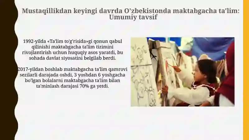 O'zbekistonda maktabgacha ta'limning rivojlanishi 3