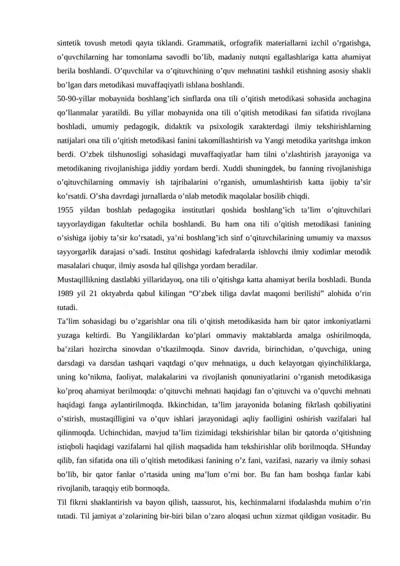 Ona tili o’qitish metodikasi 3