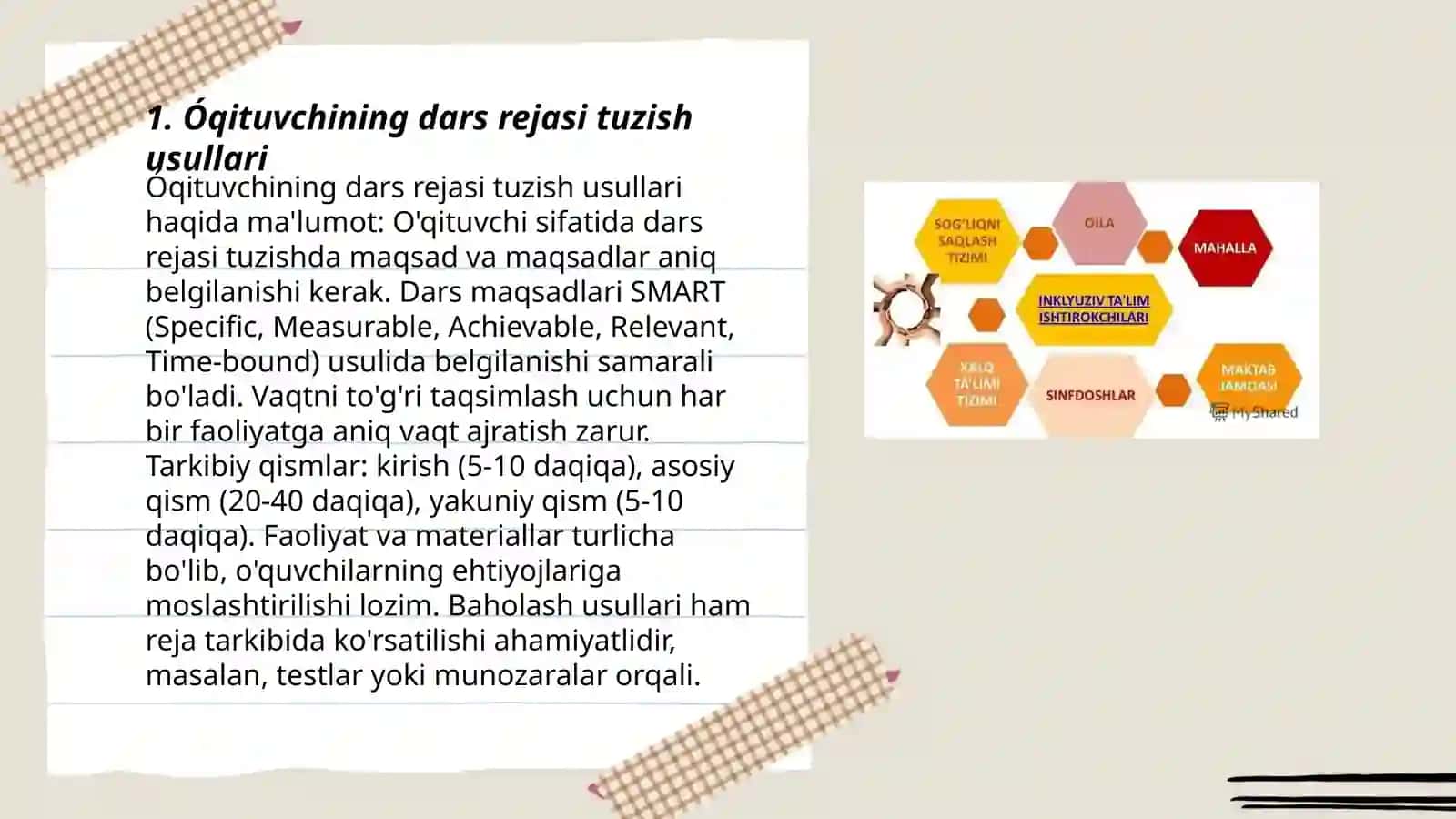 Óqituvchining dars rejasi tuzish usullari 3