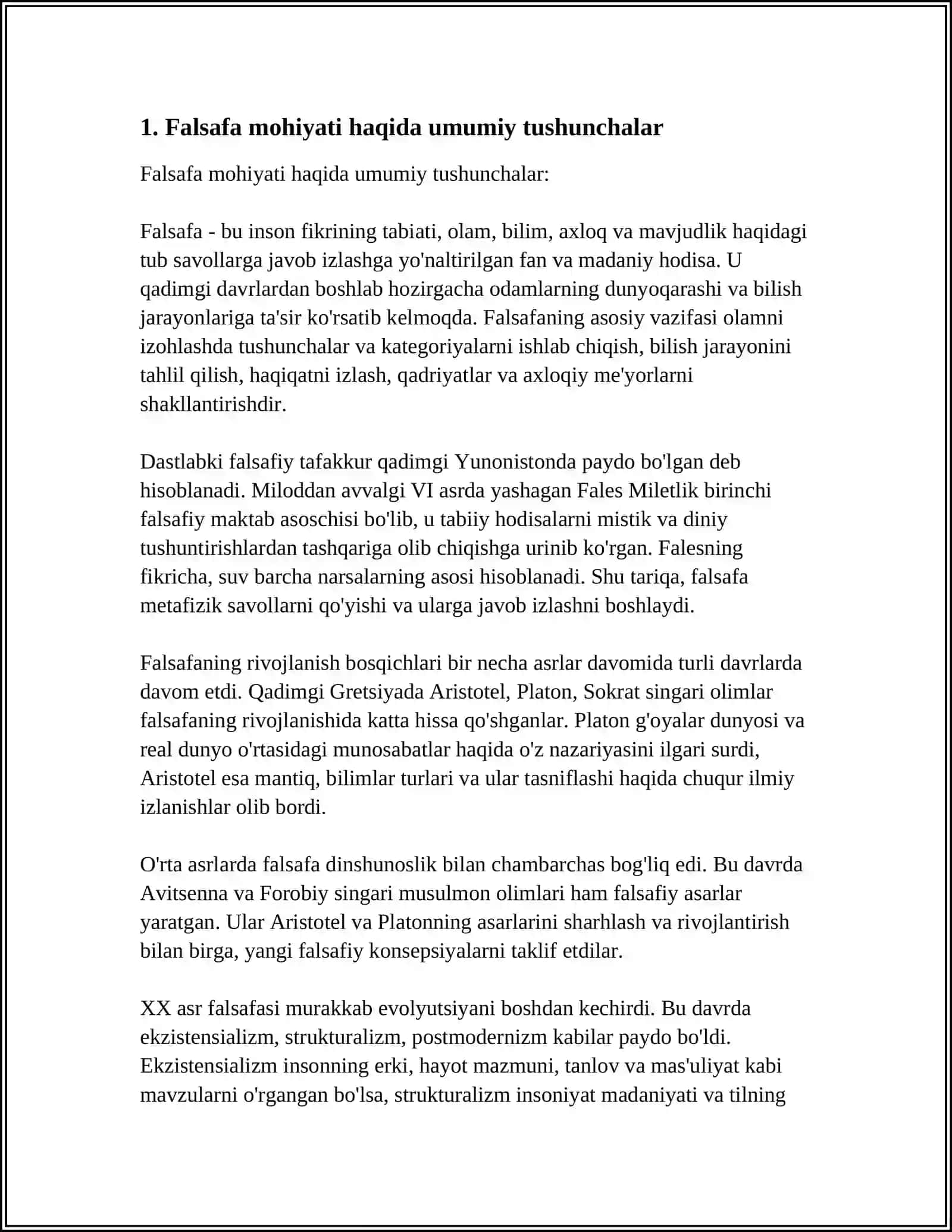FALSAFANINGMOHIYATIGA OID SHARQ VA GʻARB MUTAFAKKIRLARI TARIFLARINI TASNIFLASH VA ULAR BOʻYICHA PREZANTASSIYA TAYYORLASH 3