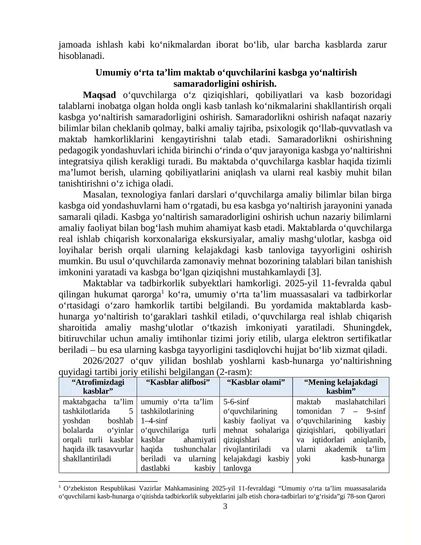 O‘QUVCHILARNI KASBGA YO‘NALTIRISH VA KASB TANLASH MASALALARI 3