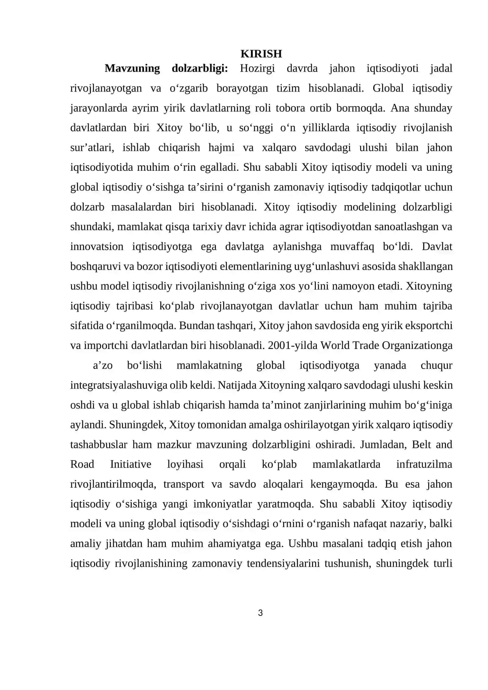 Xitoy iqtisodiy modeli va global iqtisodiy oʻsishdagi oʻrni 3