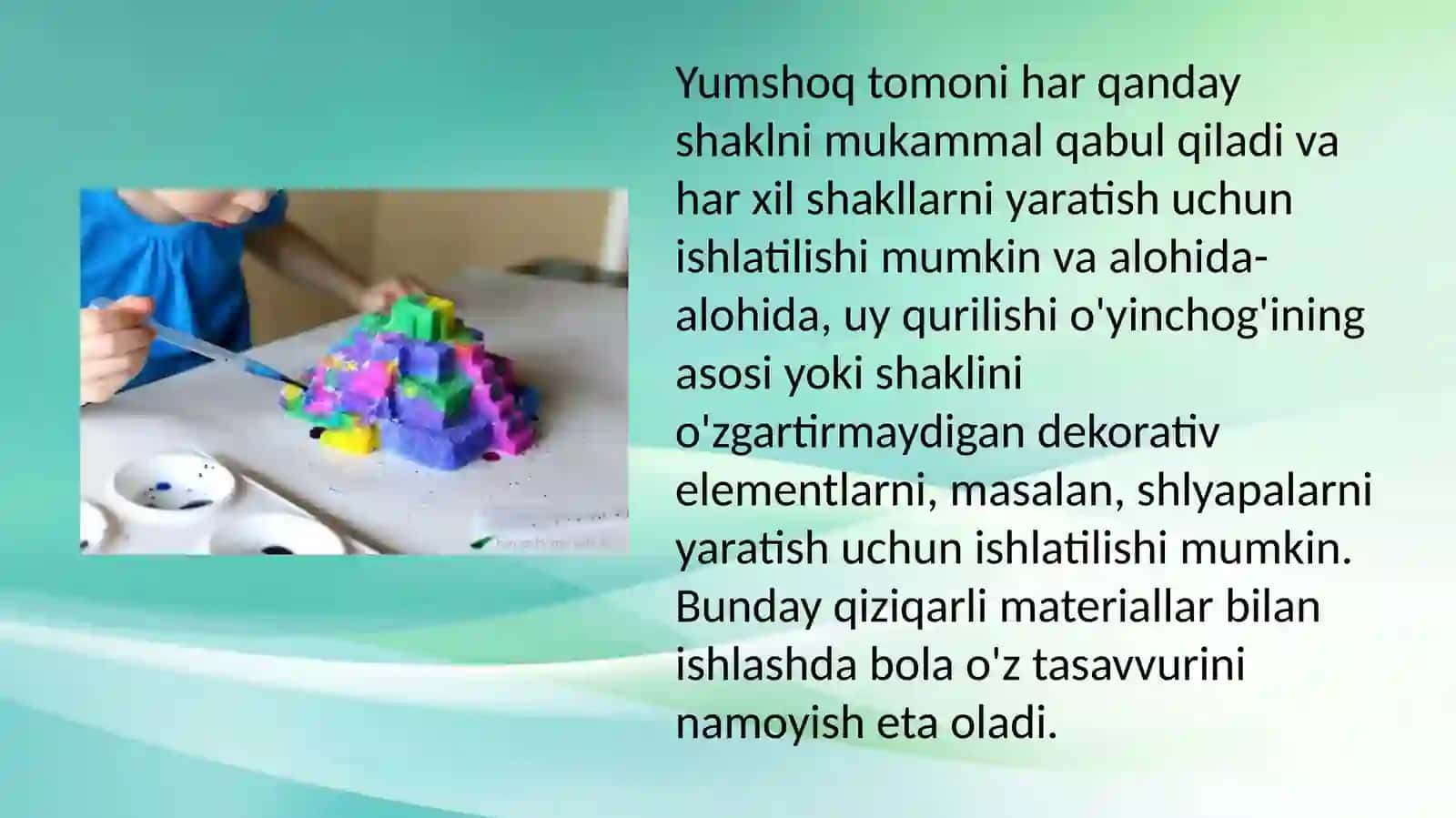 Yumshoq gubka (shimgich) lardan ijodiy qo'lishi mehnatlari, qiziqarli mahorat darslari va maslahatlar 3