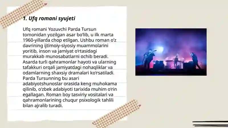 Ufq romani va qahramonlari haqida 3