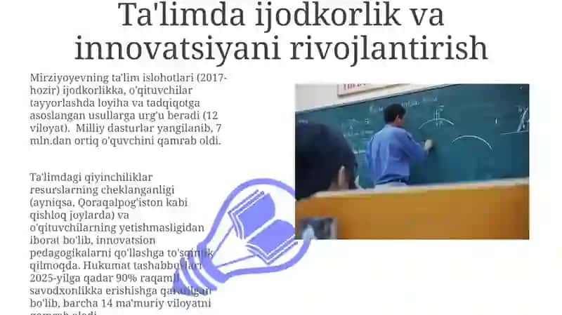 Mirziyoyevning o'qituvchilar tayyorlash bo'yicha tasavvuri 3