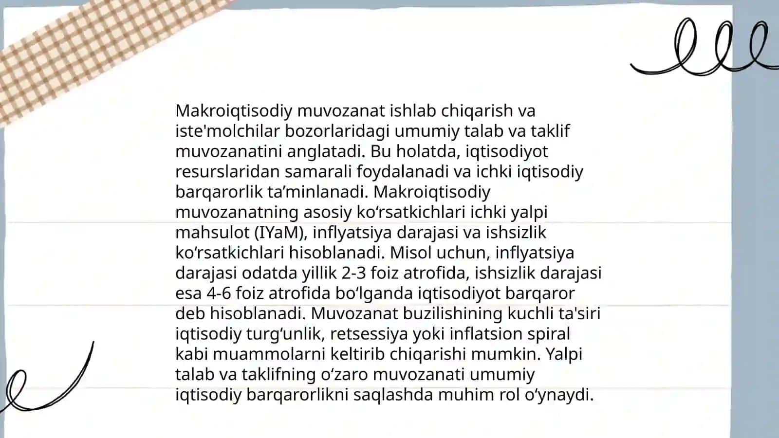 Makroiqtisodiy muvozanatning mohiyati va unga erishish yo’llari 3