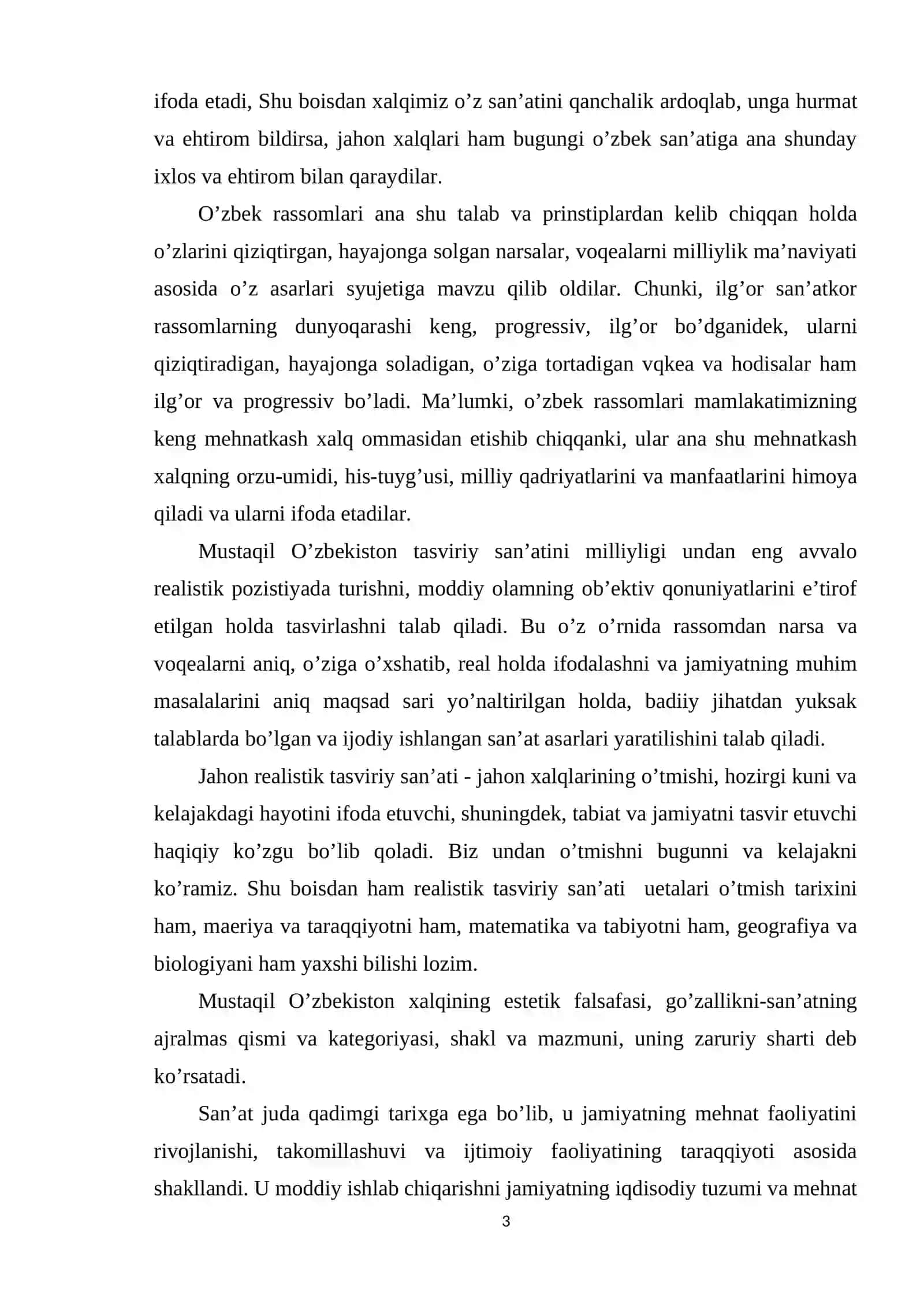 O`rta umumta`lim maktablarida tasviriy san`atdan to`garak mashg’ulotlarini o`tkazish metodikasi. Diplom ishi 3