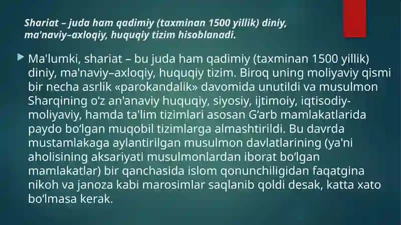 ISLOM MOLIYASINING RIVOJLANISH TARIXI 3