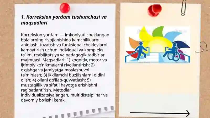 Imkoniyati cheklangan bolalarga korreksion yordamni tashkil etish 3